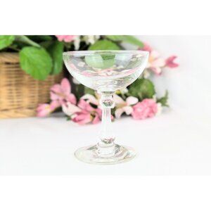 Vintage Libbey Clear Glass Sherbet Champagne Coupe MCM 1950s Minimalist Barware